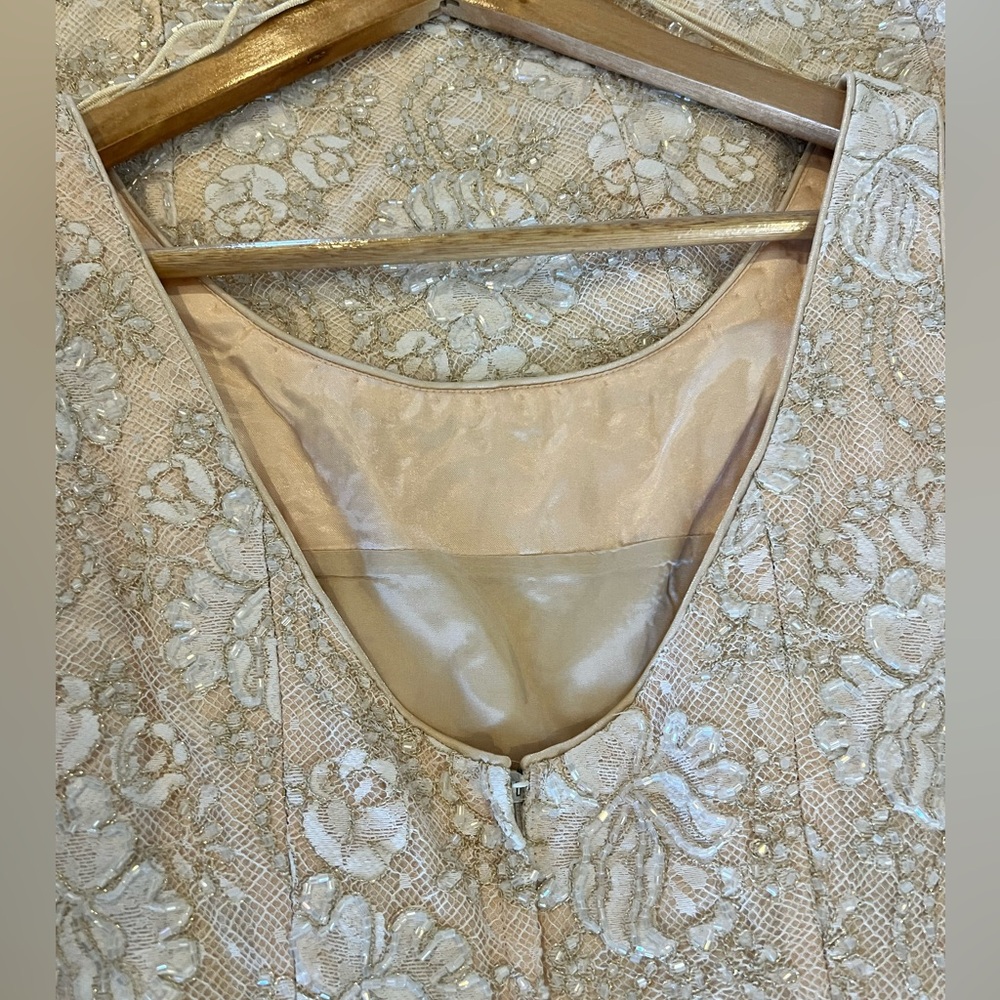 Carmen Marc Valvo Bridal Pink Floral Dress - Picture 7 of 8